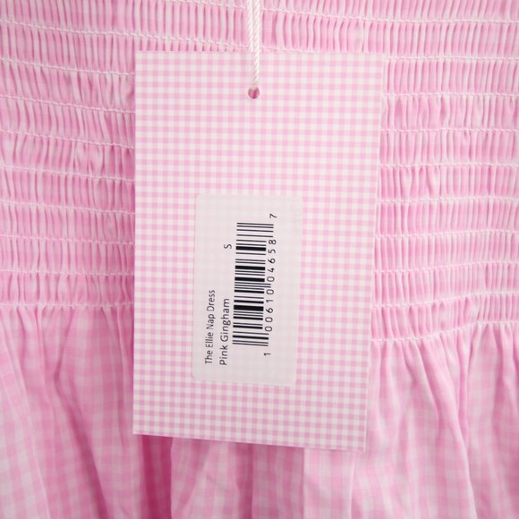 Hill House The Ellie Nap Dress Pink Gingham Ruffle Midi Dress Size Small NWT - Picture 8 of 14